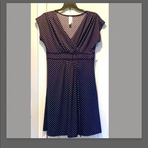 Adorable Navy w/White Polka Dots Dress  (Medium)